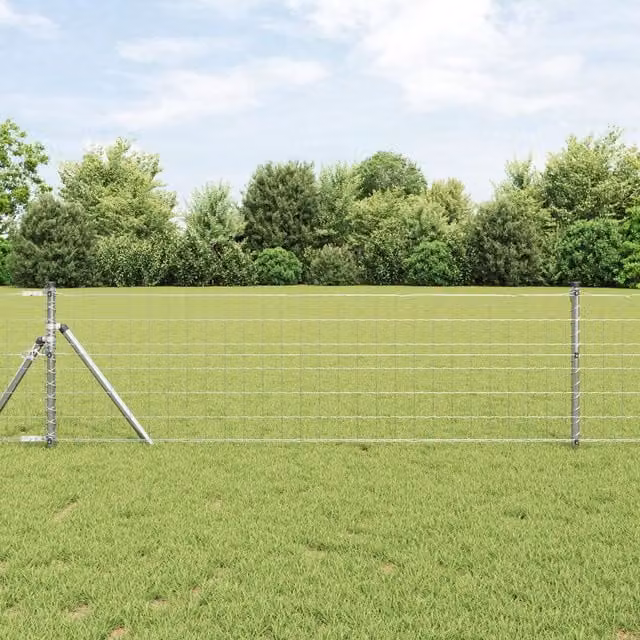 Berkfield Home Euro Fence Galvanised Steel Silver W/H: 0.6 x 25 m