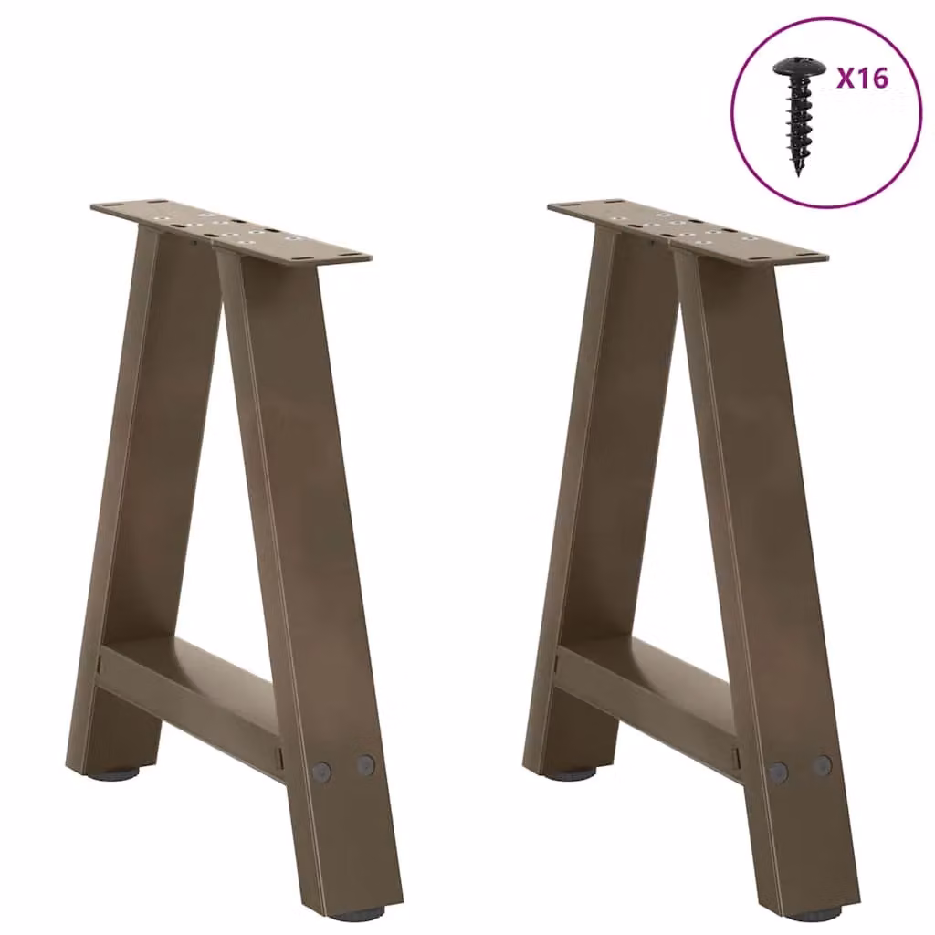 Berkfield Home A-Shaped Steel Coffee Table Legs, 2 Pieces, Black, W: 38 cm, H: 42-43 cm – 3