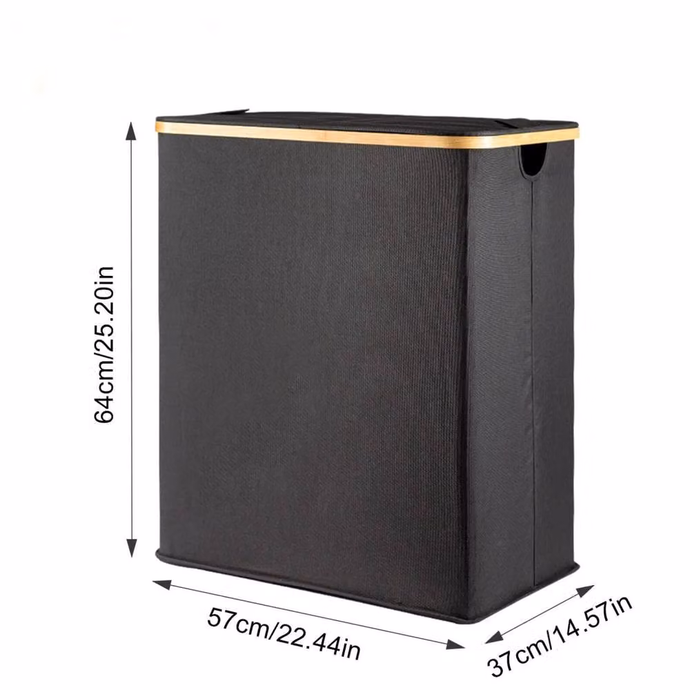 Kelvenix Extra Large Laundry Basket with Removable Bags in Black – 2