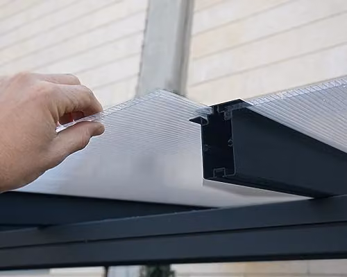 Palram Canopia Sierra Grey Aluminium Lean-to Garden Canopy Pergola – 4