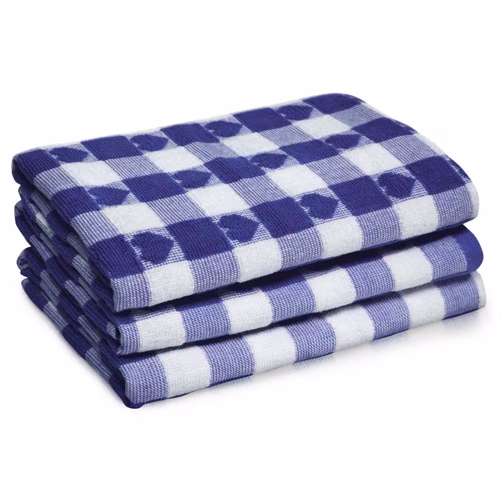 Velosso Purple Hearts Check Cotton Jacquard Tea Towel – 2