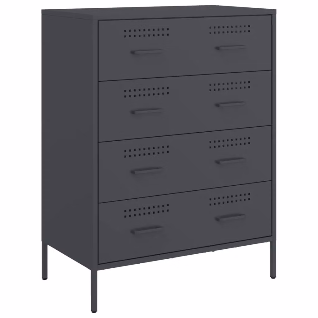 Berkfield Home Anthracite Steel Sideboard, W/D/H: 68 x 39 x 89 cm – 2