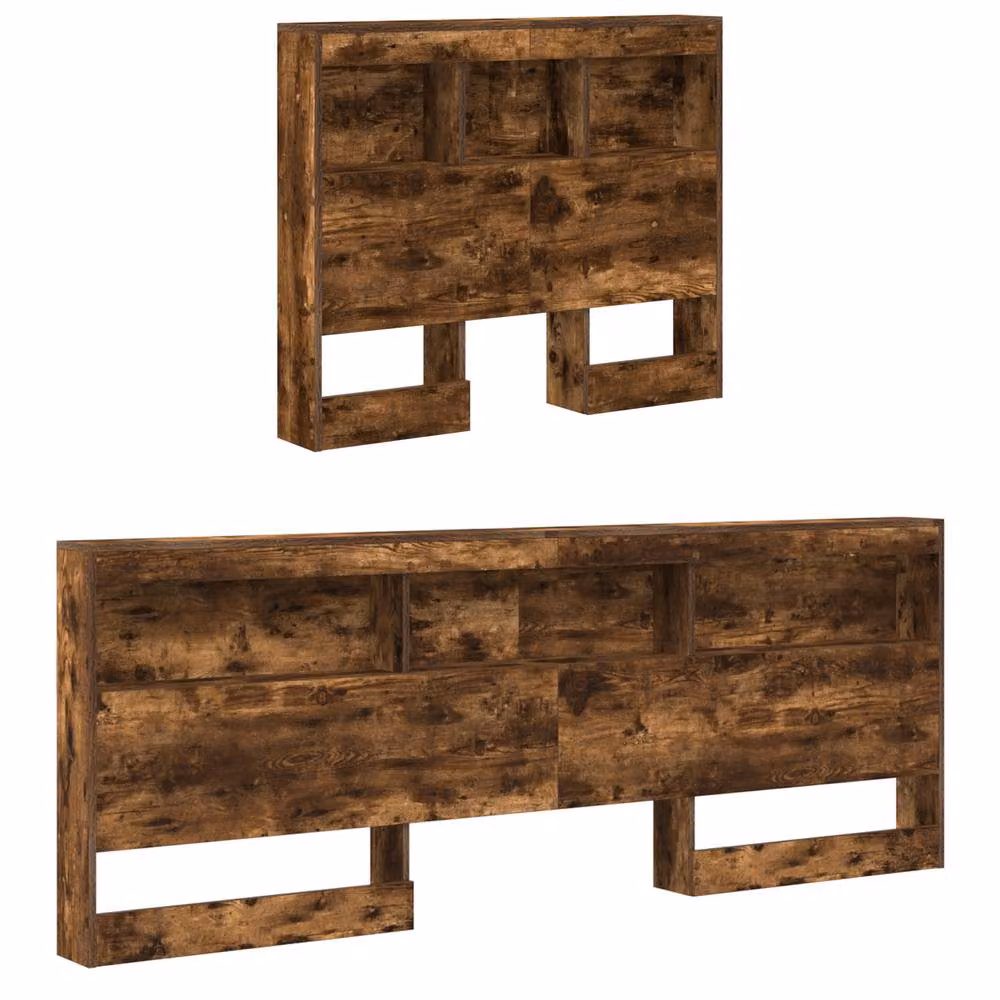 Berkfield Home Storage Headboard with Integrated Shelf in Smoked Oak Brown, Width: 100 cm – 3