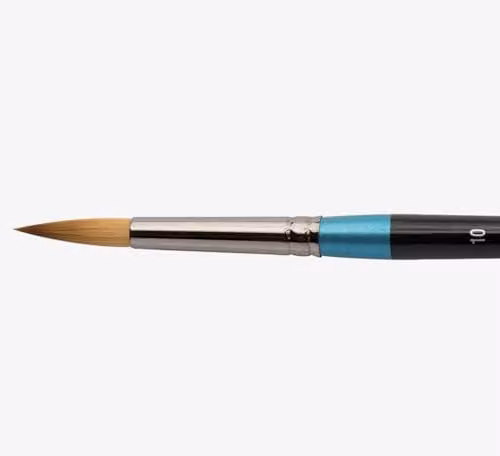 Daler-Rowney Aquafine Round Watercolour Brush with Soft Synthetic Hair, Short Handle, Size 10