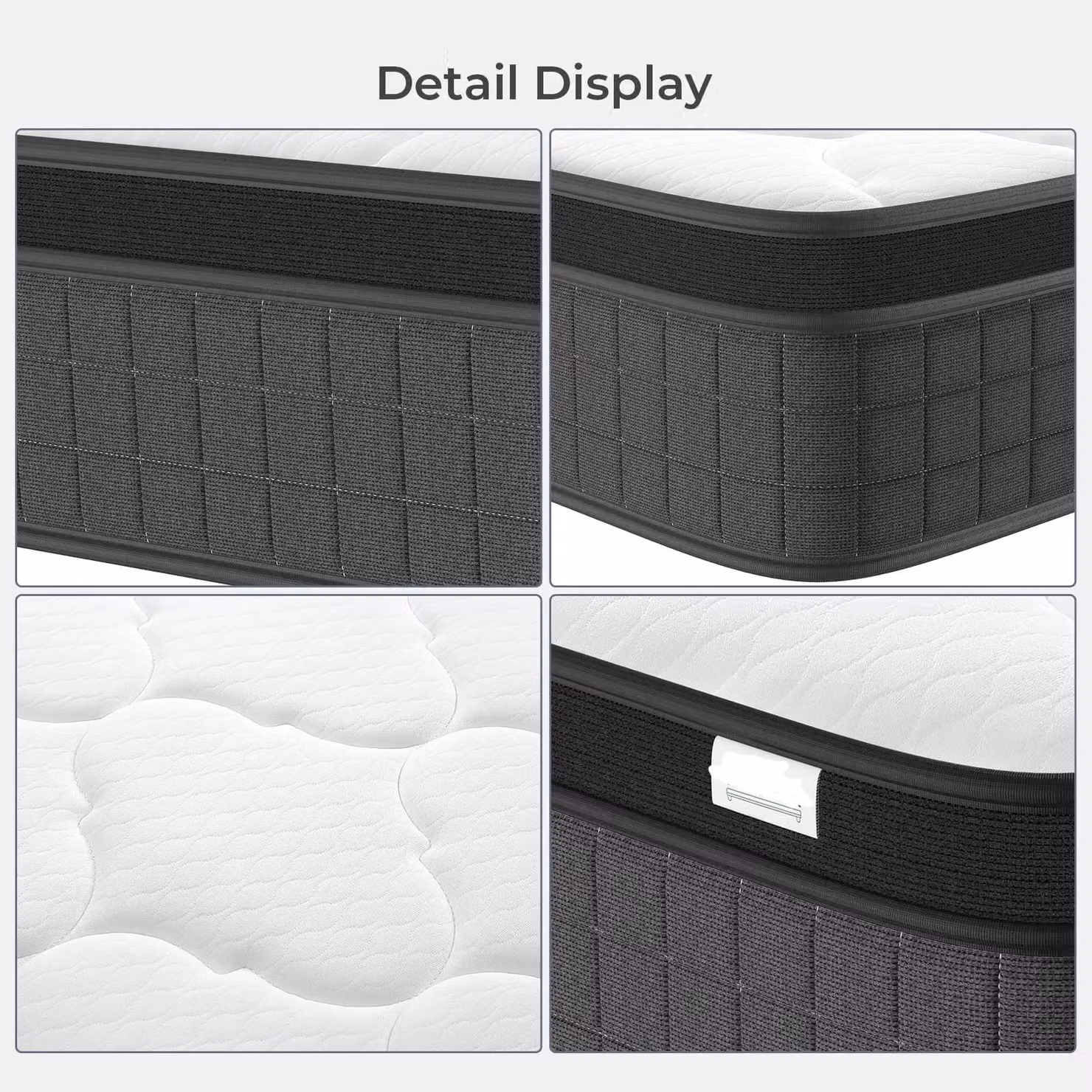 Dprodo White Memory Foam Hybrid Mattress with Pocket Springs, W/D/H: 140 x 200 x 25 cm – 6