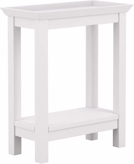 Lemon Pavilion Furniture Cote Indoor Side Table in White Wood, W: 48 cm, D: 25 cm, H: 59 cm