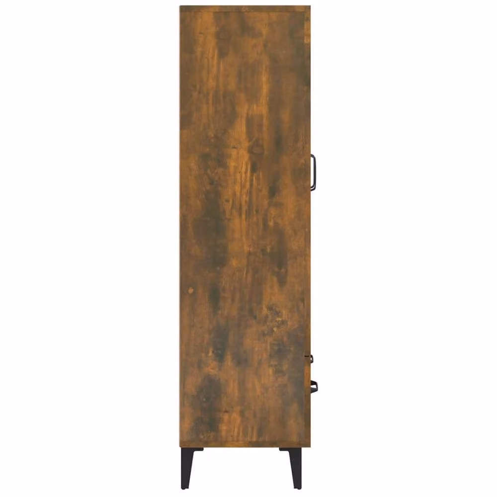 Berkfield Home Smoked Oak Highboard in Brown with Glass Doors, W/D/H: 70 x 31 x 115 cm – 4