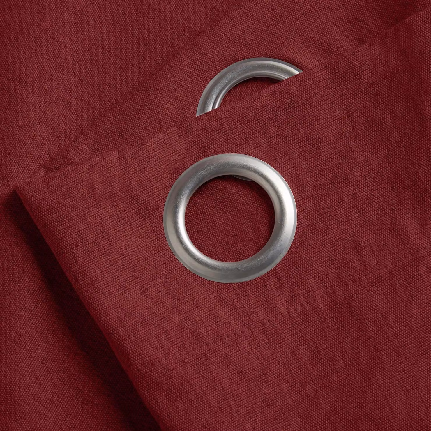 Luxury Living Red Linen Look Blackout Eyelet Curtains, Width: 161 cm, Drop: 183 cm – 2