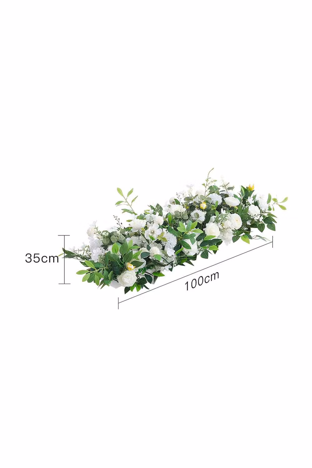 Garden Sanctuary White Artificial Silk Peony and Rose Wedding Aisle Floral Decor – 2