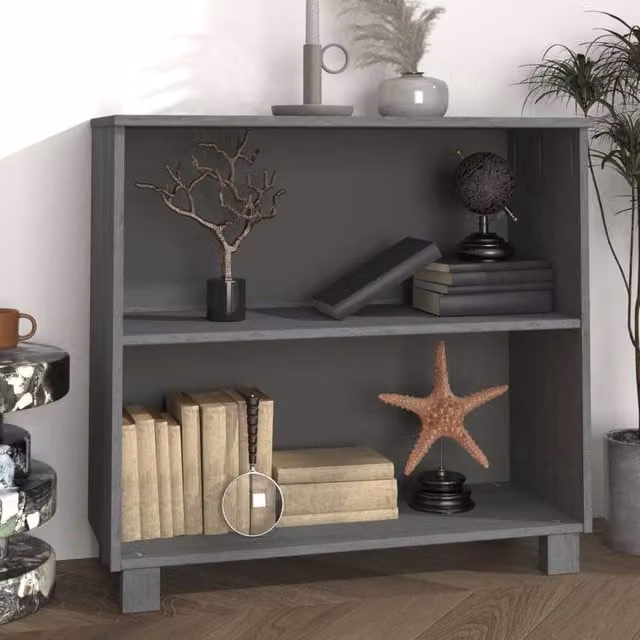 Berkfield Home Hamar Sideboard in Dark Grey Solid Pine, W: 85 cm, D: 35 cm, H: 80 cm – 1