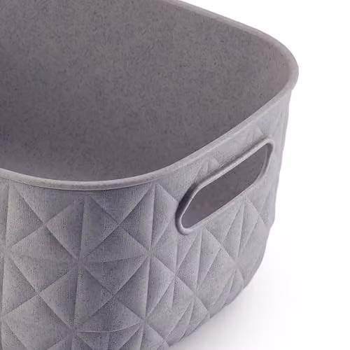 Softex Small 4L Plastic Storage Basket in Taupe and Grey for Home and Office Organising – 2