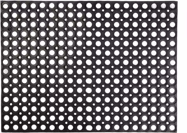 Nicola Spring Black Weatherproof Rubber Door Mat, W: 80 cm x D: 80 cm x H: 1 cm