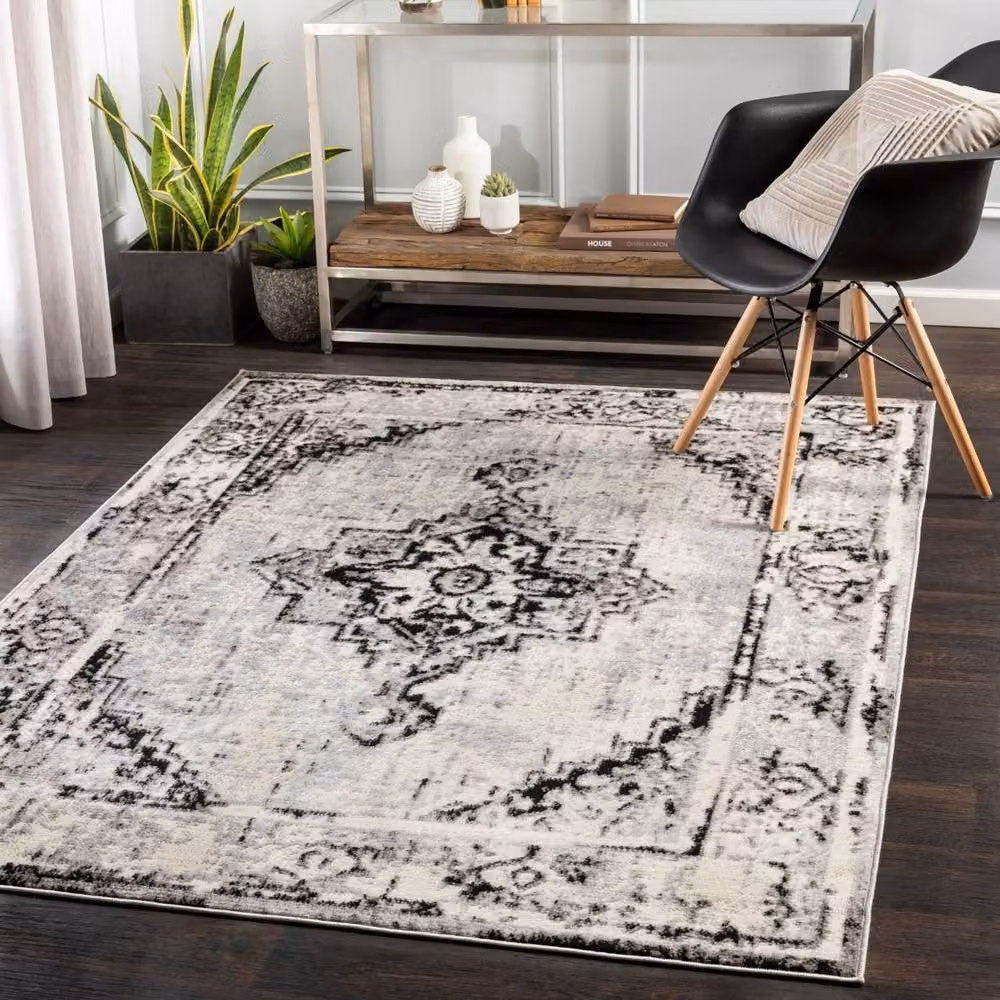 Livabliss Pisa Vintage Boho Living and Dining Rug in Black, Grey and White, W/D/H: 150 x 210 cm – 6