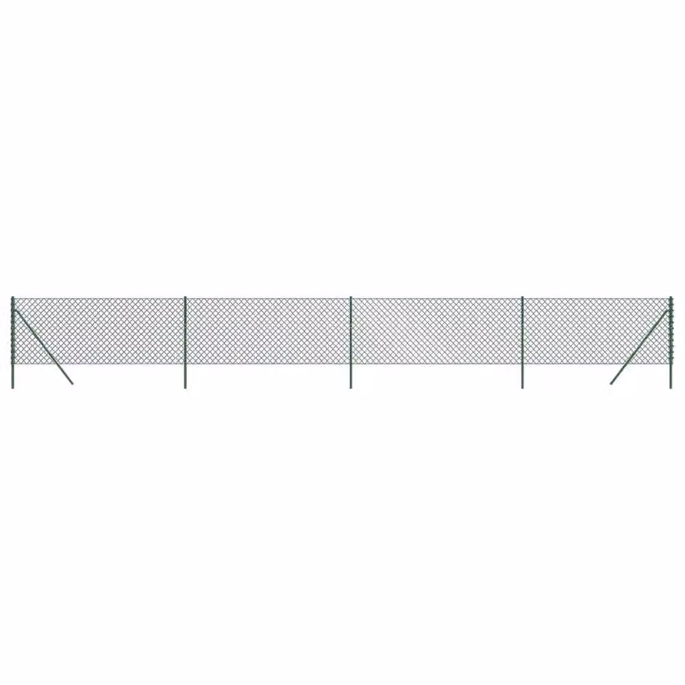 Berkfield Home Durable PVC Coated Green Chain Link Fence, H: 110 cm, L: 10 m – 2