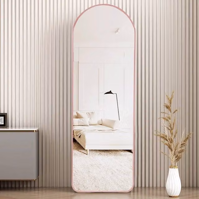PAWNORA Modern Full-length Rectangular Dressing Mirror in Pink – 1