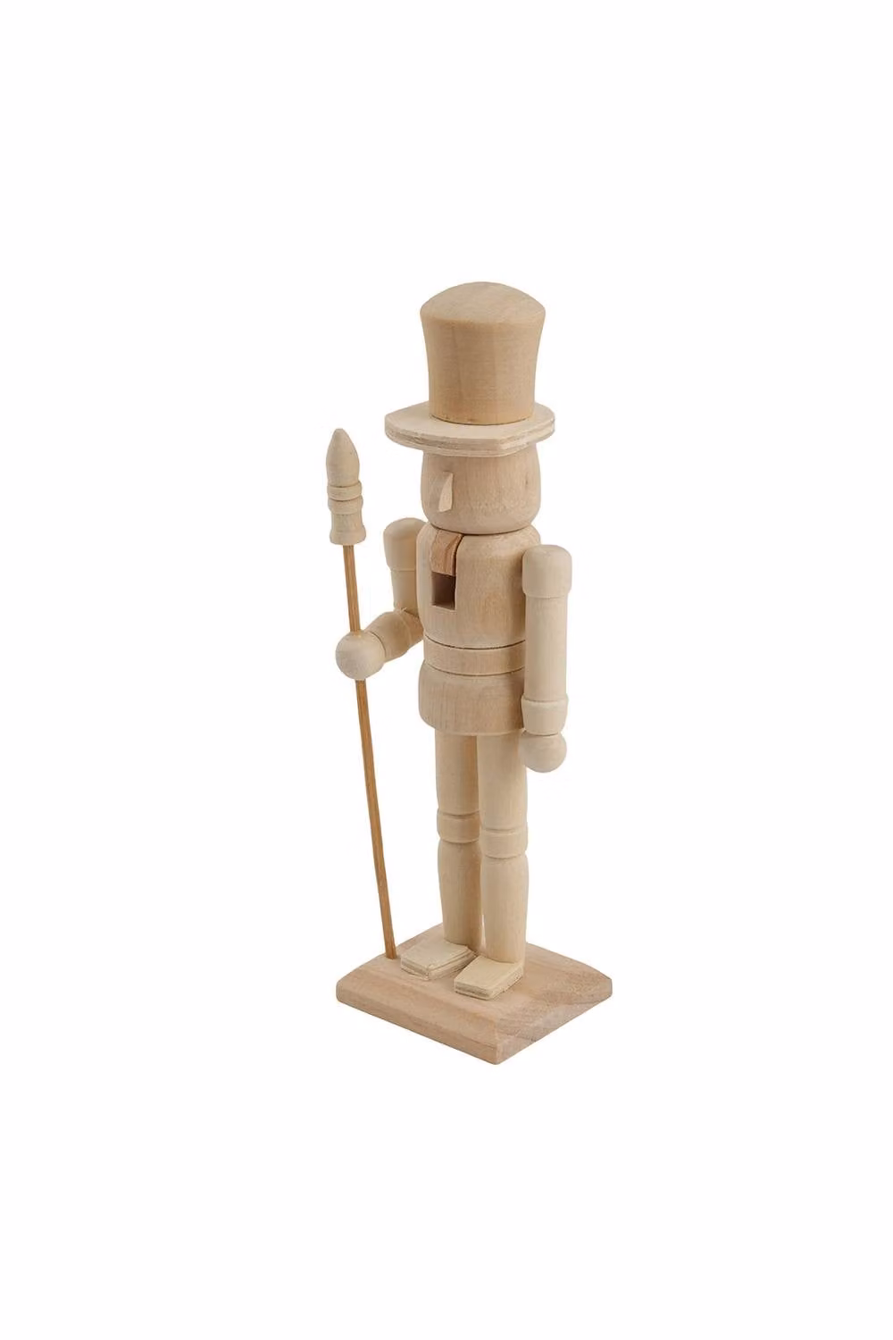 Living and Home Classic Unfinished Wooden Nutcracker Tabletop Christmas Decoration in Natural Brown and Beige – 2