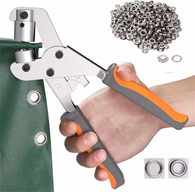 Nordara Eyelet Plier Grommet Punch Tool Kit in Orange – 1
