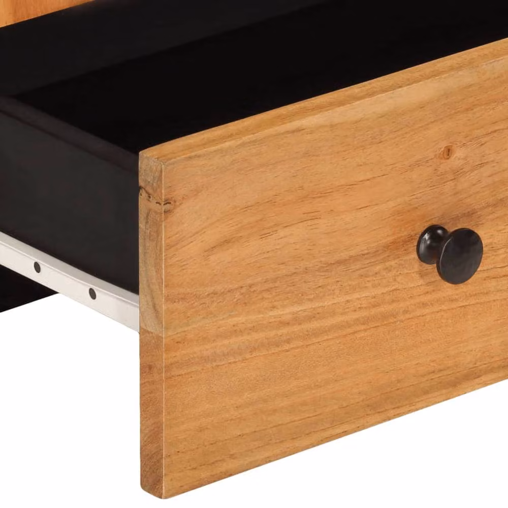 Berkfield Home Industrial Highboard with Drawer in Brown Solid Acacia Wood and Iron, W/D/H: 60 x 33 x 100 cm – 5