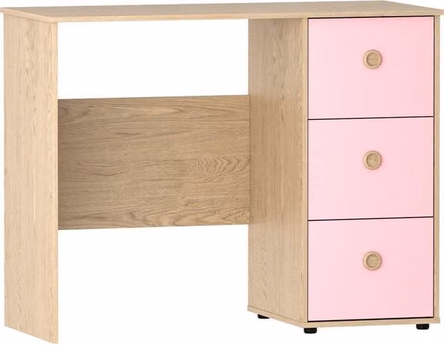 ERGOVEXA Multicolour Computer Desk and 3 Drawer Dressing Table Workstation