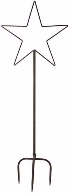 KDMD Small Star Stake Black Metal Garden Sculpture, Height: 82 cm