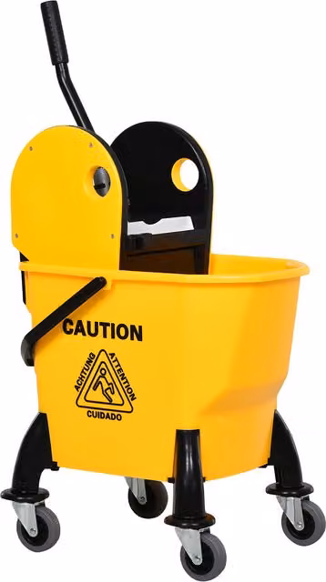 HOMCOM 26L Mop Bucket with Wringer in Yellow and Black
