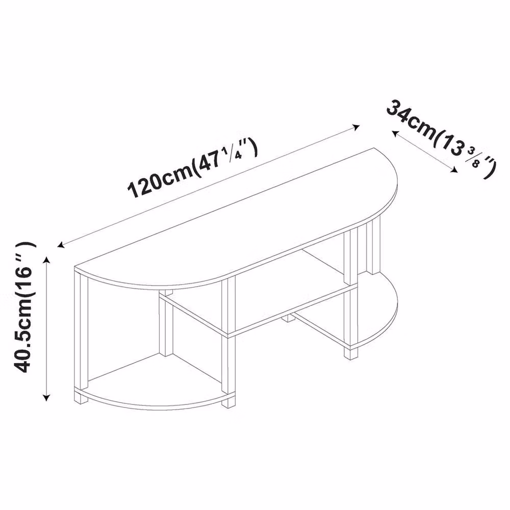 Havendro S-Tube Modern Wide TV Unit Entertainment Centre Storage W/D/H: 120 x 34 x 40.5 cm – 2