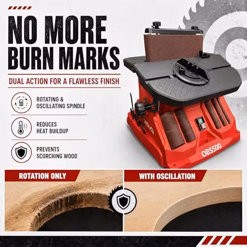 Lumberjack Red Benchtop Bobbin Spindle Belt Sander 450W 230V 58OPM – 3