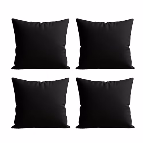 Snug City Waterproof Outdoor Square Garden Cushion Covers, Pack of 4, Black, W/D/H: 60 x 60 x 60 cm – 6