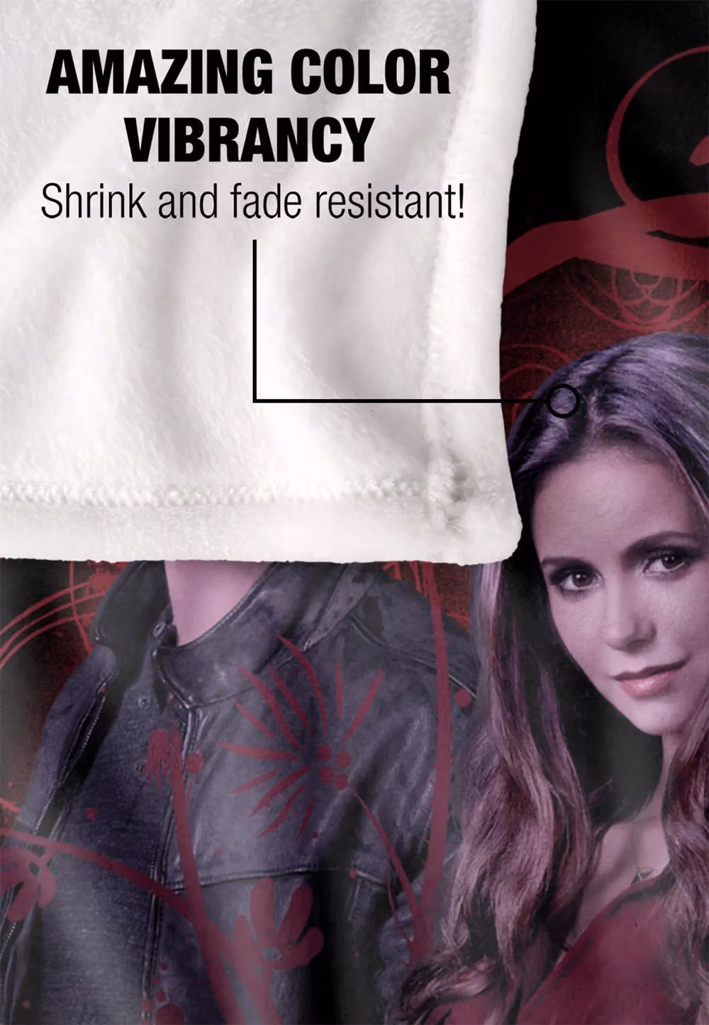 Warner Brothers The Vampire Diaries Company of Three Silky Touch Super Soft Throw Blanket in White – 2