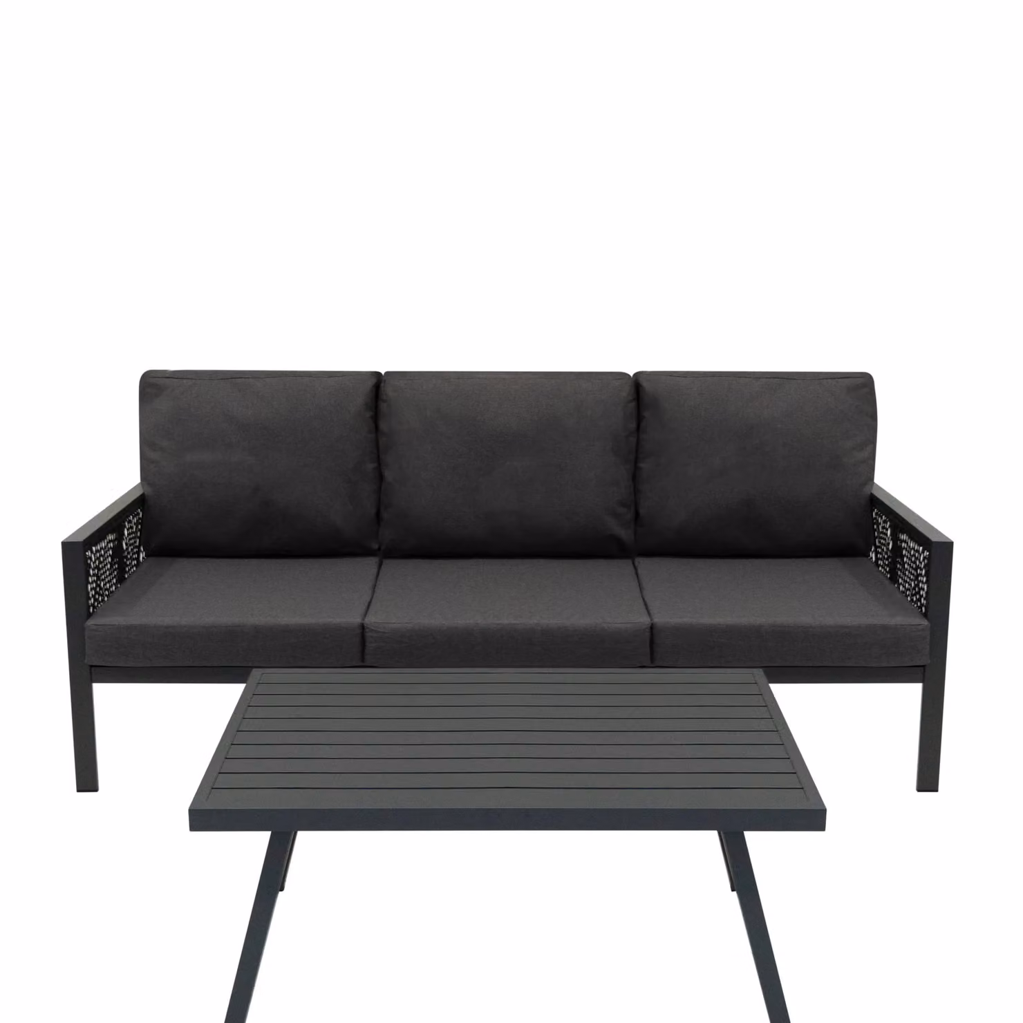Monstershop 4 Piece Aluminium Sofa Set in Matt Anthracite Grey – 3