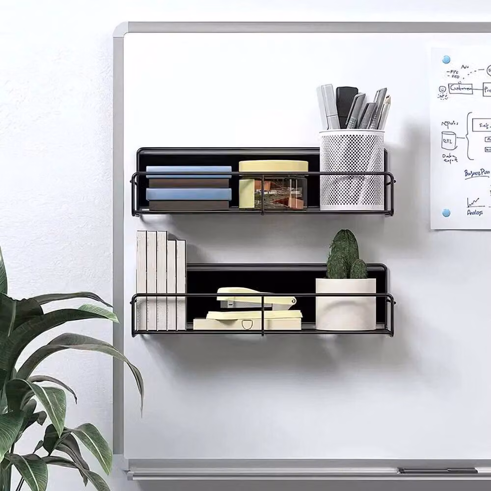 PAWNORA 2-Pack Magnetic Metal Spice Racks with Shelves in Black – 2