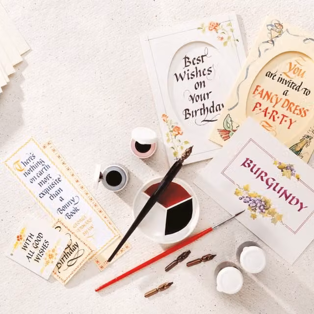 House of Crafts Calligraphy Craft Kit in Multicolour and Black