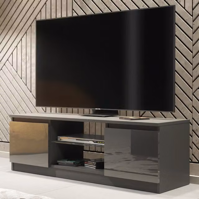 Creative Furniture Modern Glossy TV Unit in Grey, W/D/H: 120 x 40 x 38 cm – 1