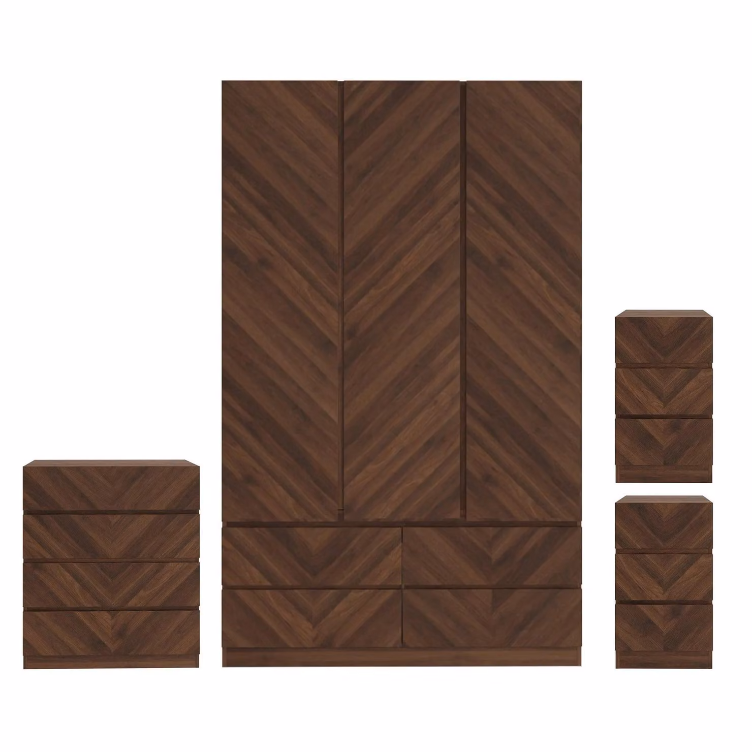 GFW Catania 4 Piece Modern Bedroom Furniture Set in Brown – 2