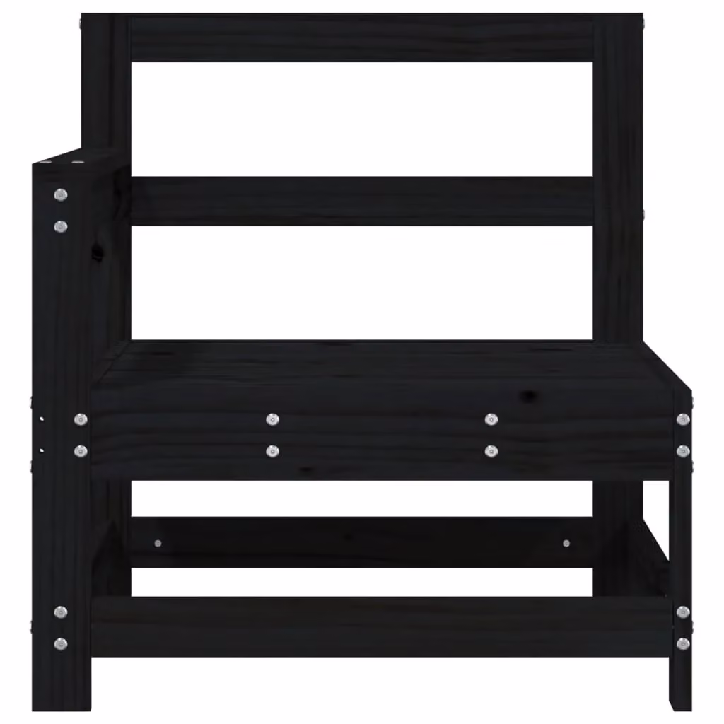 Berkfield Home 2-Piece Rustic Black Solid Wood Pine Garden Corner Sofa Set – 4
