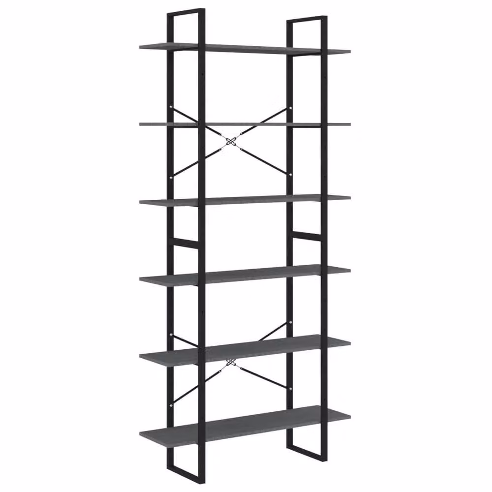 Berkfield Home Grey High Cabinet in Solid Pine Wood, W/D/H: 100 x 30 x 210 cm – 3