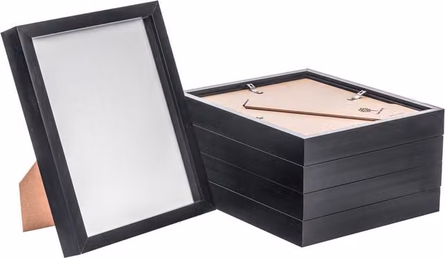 Nicola Spring Pack of 5 Modern Black 3D Box Photo Frames, W/H: 20.32 x 25.4 cm