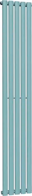 Lux Heat Oval Vertical Single Steel Radiator in Caribbean Sea, H: 180 cm, W: 30 cm