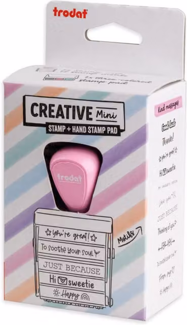 Trodat Kind Messages Craft Stamp in Black and Pink