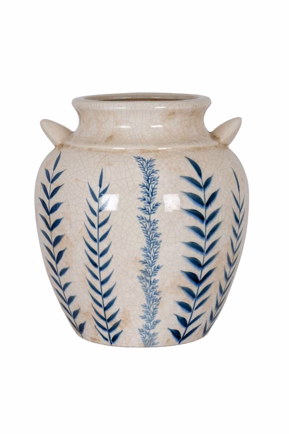 KDMD Blue and Beige Floral Ceramic Amphora Vase for Tabletop Decor – 2