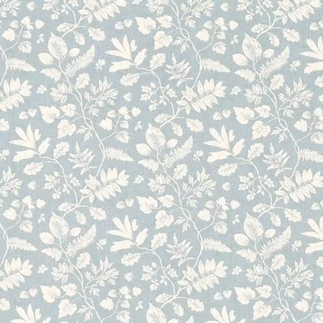 Clarke & Clarke Bellever Blue Floral Cotton Fabric Panel