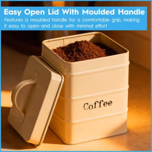 Harbour Housewares Metal Coffee Storage Canister with Airtight Lid, Black – 4