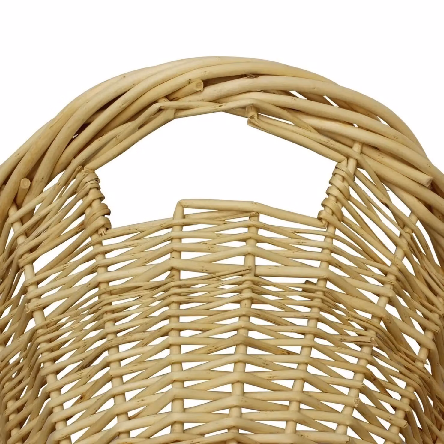 JVL Wicker Laundry Basket with Handles in Beige and Multicolour – 2