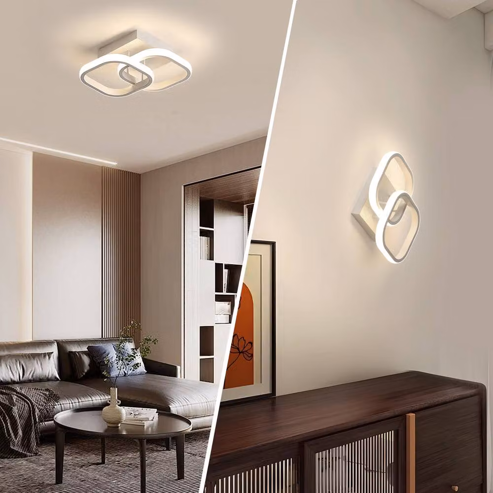 Pheashine 2-Pack White Square LED Ceiling Lights, 22W, 4500K Neutral White, W/D/H: 23 x 23 x 23 cm – 2