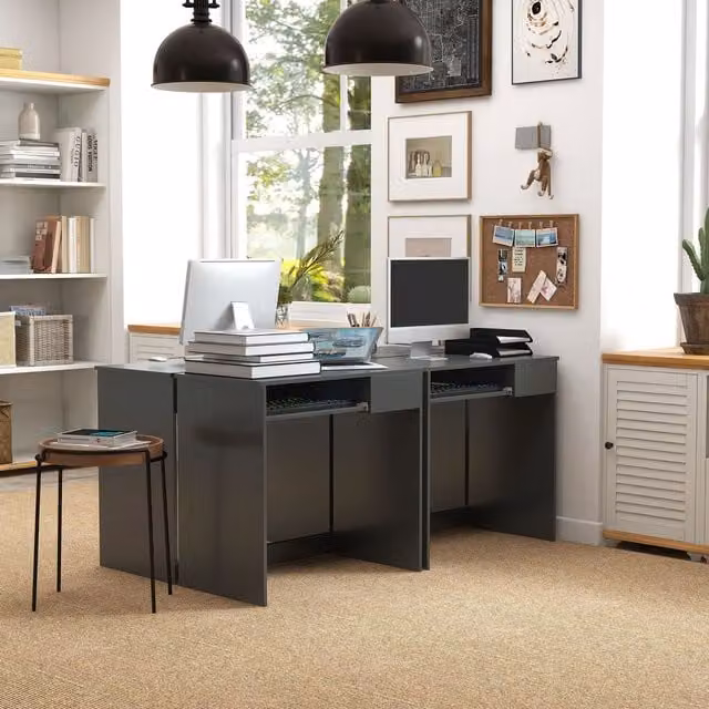 HOMCOM Modern Compact Computer Desk in Grey, W/D/H: 80 x 45 x 75 cm – 1