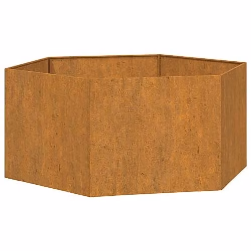 vidaXL Rusty Corten Steel Planter Tub, Brown, W: 90 cm, D: 90 cm, H: 45 cm – 4