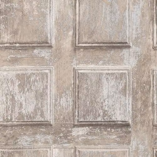 Galerie Nostalgie Collection Beige Wooden Door Effect Non-Woven Matte Wallpaper Roll
