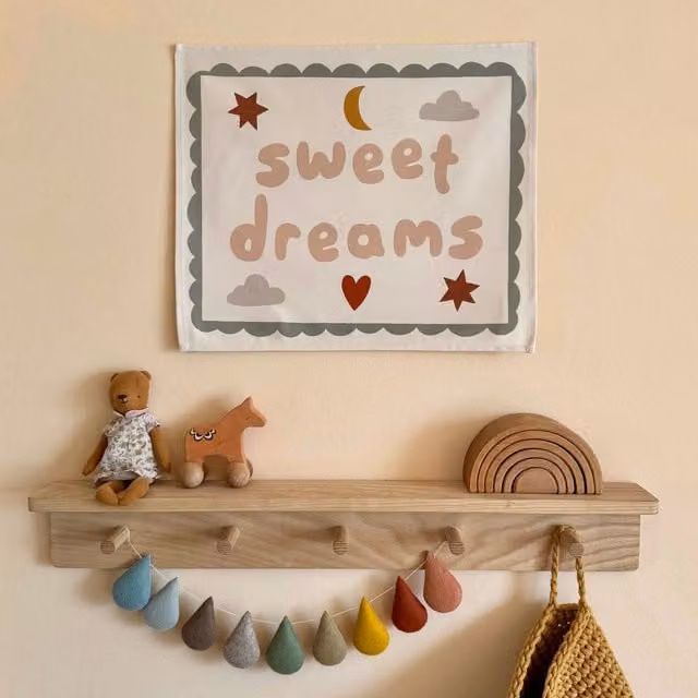 Kid of the Village Sweet Dreams Multicolour Textile Wall Hanging Banner – 1