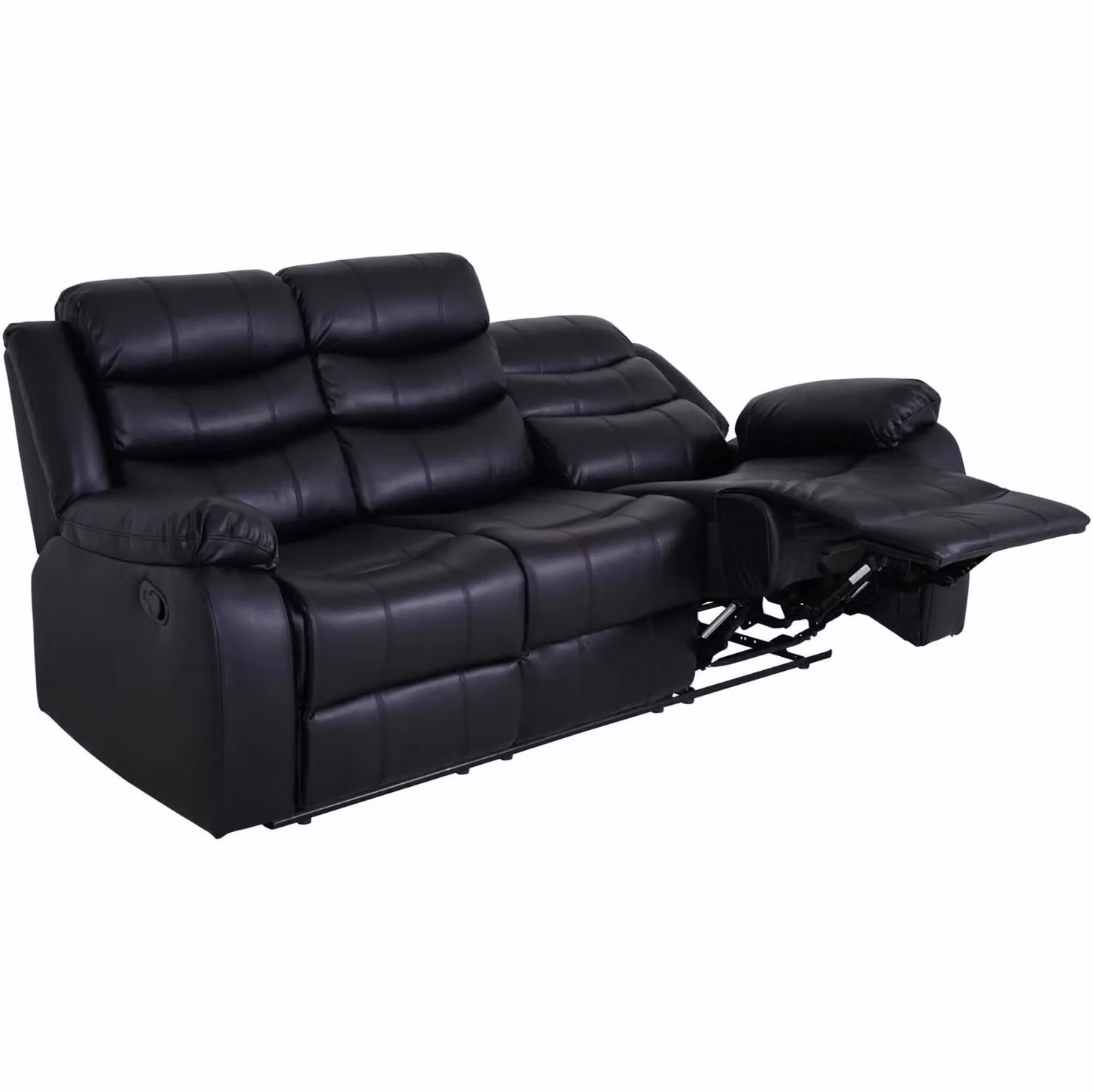 Snugg Furniture UK Limited Roman 3 Seater Recliner Sofa in Black Synthetic Leather – 4