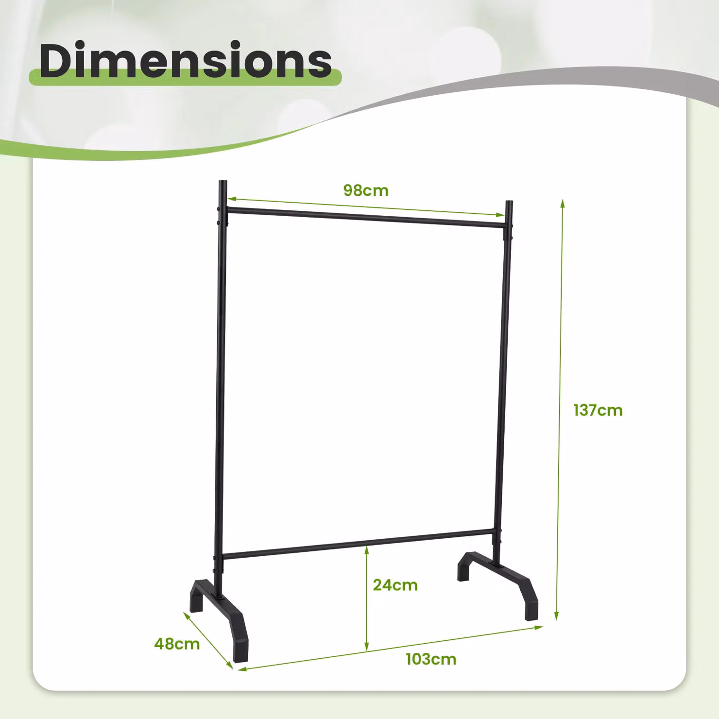 Gymax Matt Black Metal Clothes Rail for Professionals – 2